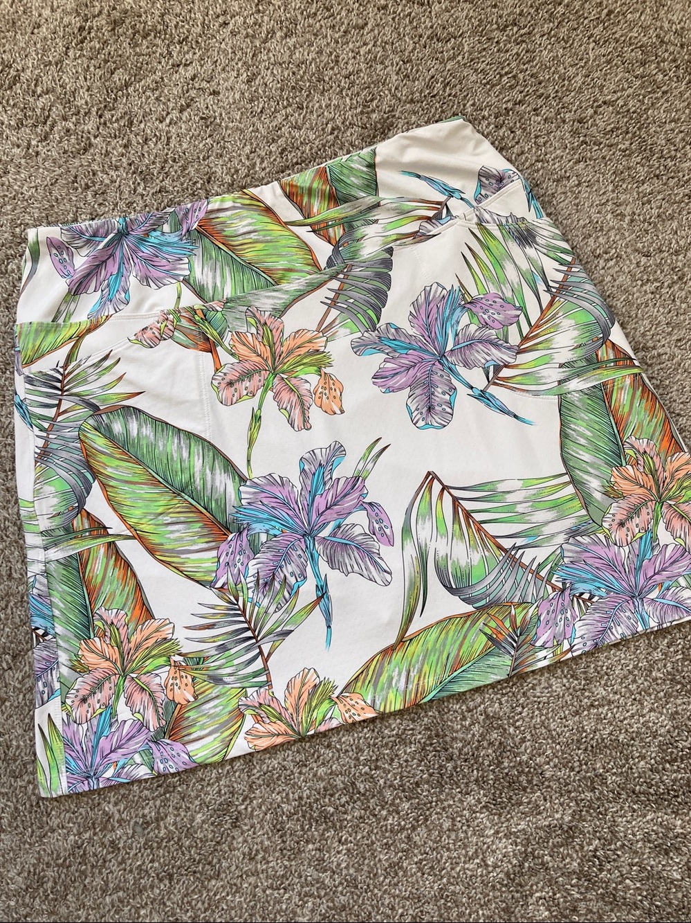 Tribal sport skirt skort floral tropical stretch Athletic sz L